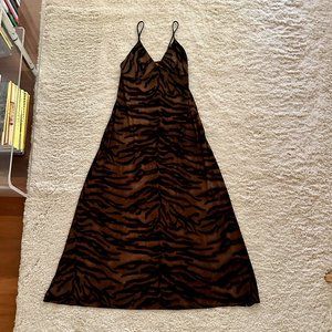 NORMA KAMALI TIGER PRINT MAXI JERSEY DRESS MEDIUM
